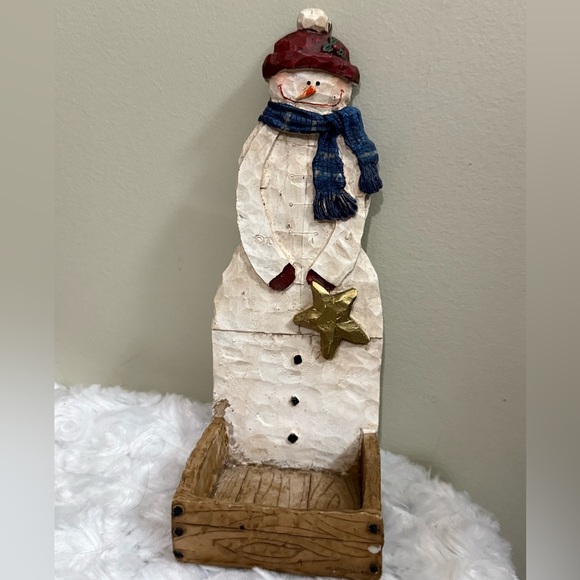 Festive Snowman Tea Light Holder Holiday Decor - Picture 1 of 3
